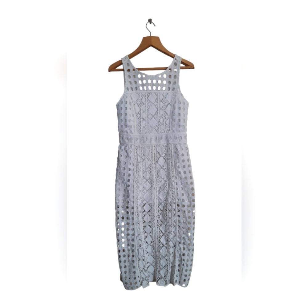 Olivia Palermo Chelsea White Crochet Boho Beachy Dress